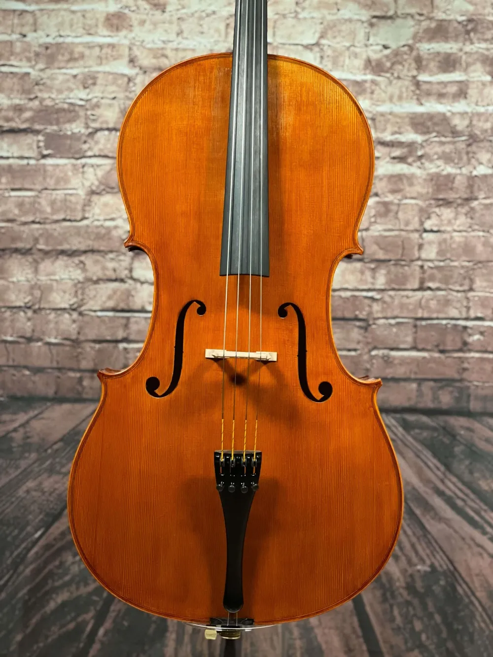 Decke-Detailansicht eines Györke Francisc \"di Bottega\" Orchester Cello (Violoncello) Handarbeit 2018