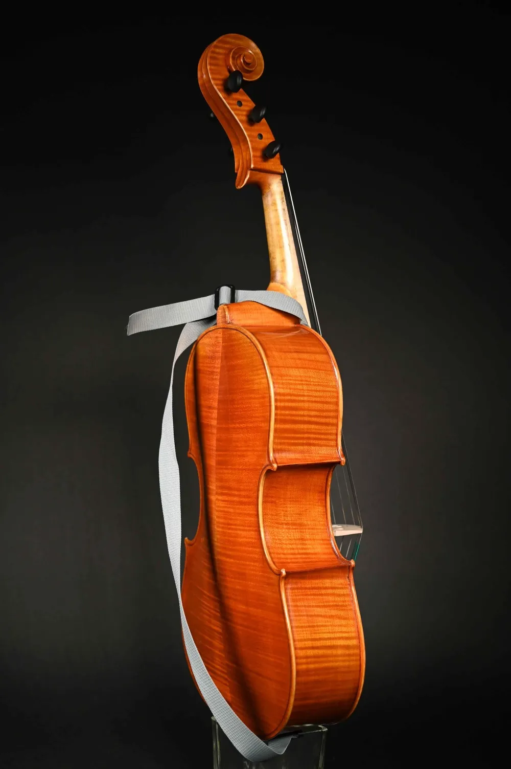 Back-Zarge-Detailansicht eines Simon Joseph Cello da Spalla (Viola Pomposa) Handarbeit aus Siebenbürgen gebaut 2022