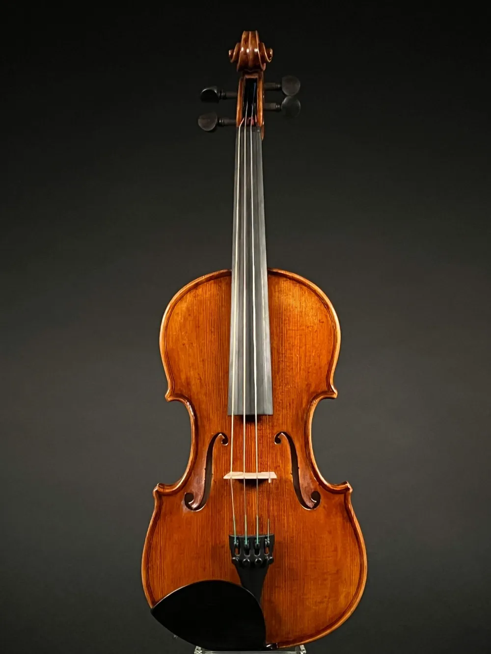 Front-Detailansicht einer Butiu Cornel \"die Bottega\" Geige (Violine) Handarbeit 2022