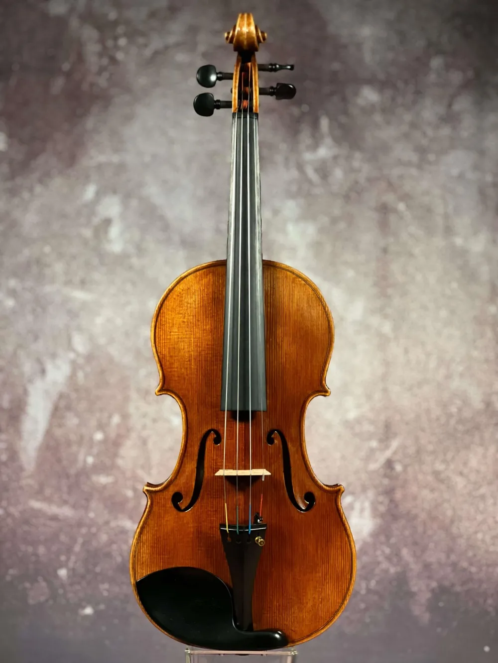 Front-Detailansicht einer Györke Francisc Konzert Geige (Violine) Handarbeit 2020