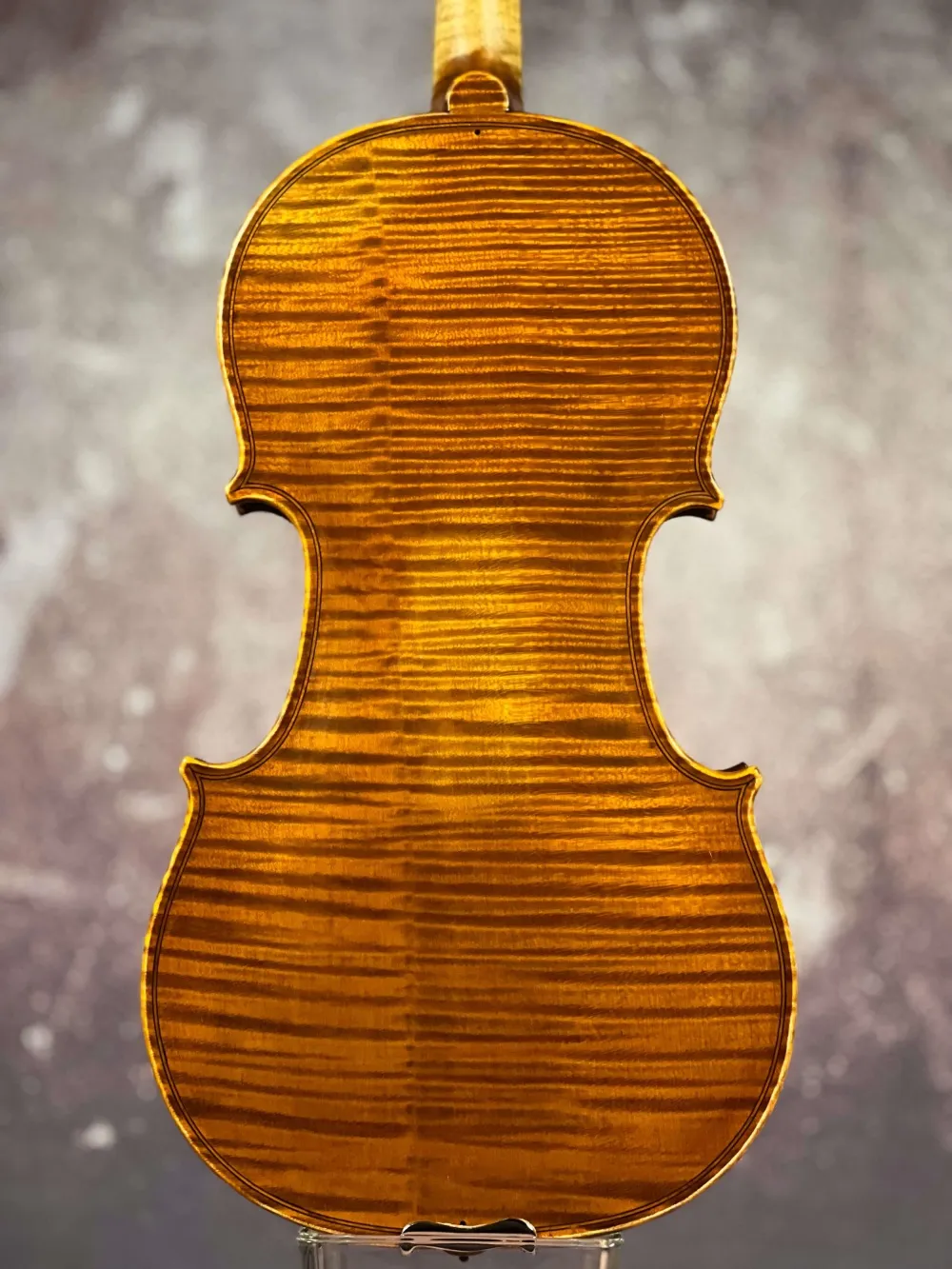 Boden-Detailansicht einer Simon Joseph Meister Geige (Violine) Handarbeit 2018