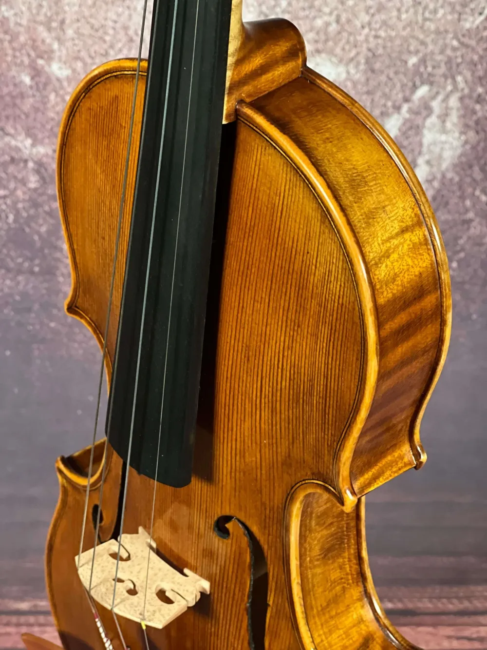 Halsansatz-vorne-Detailansicht einer Simon Joseph Meister Geige (Violine) Handarbeit 2018