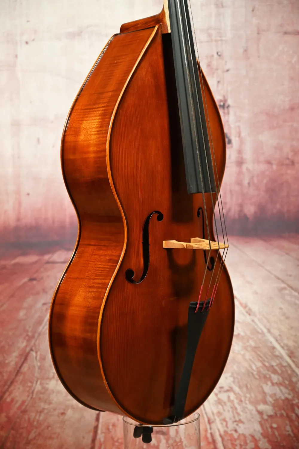 Reghino Birnenform Mini Bass 1/16 Kontrabass - Decke-Zargenansicht