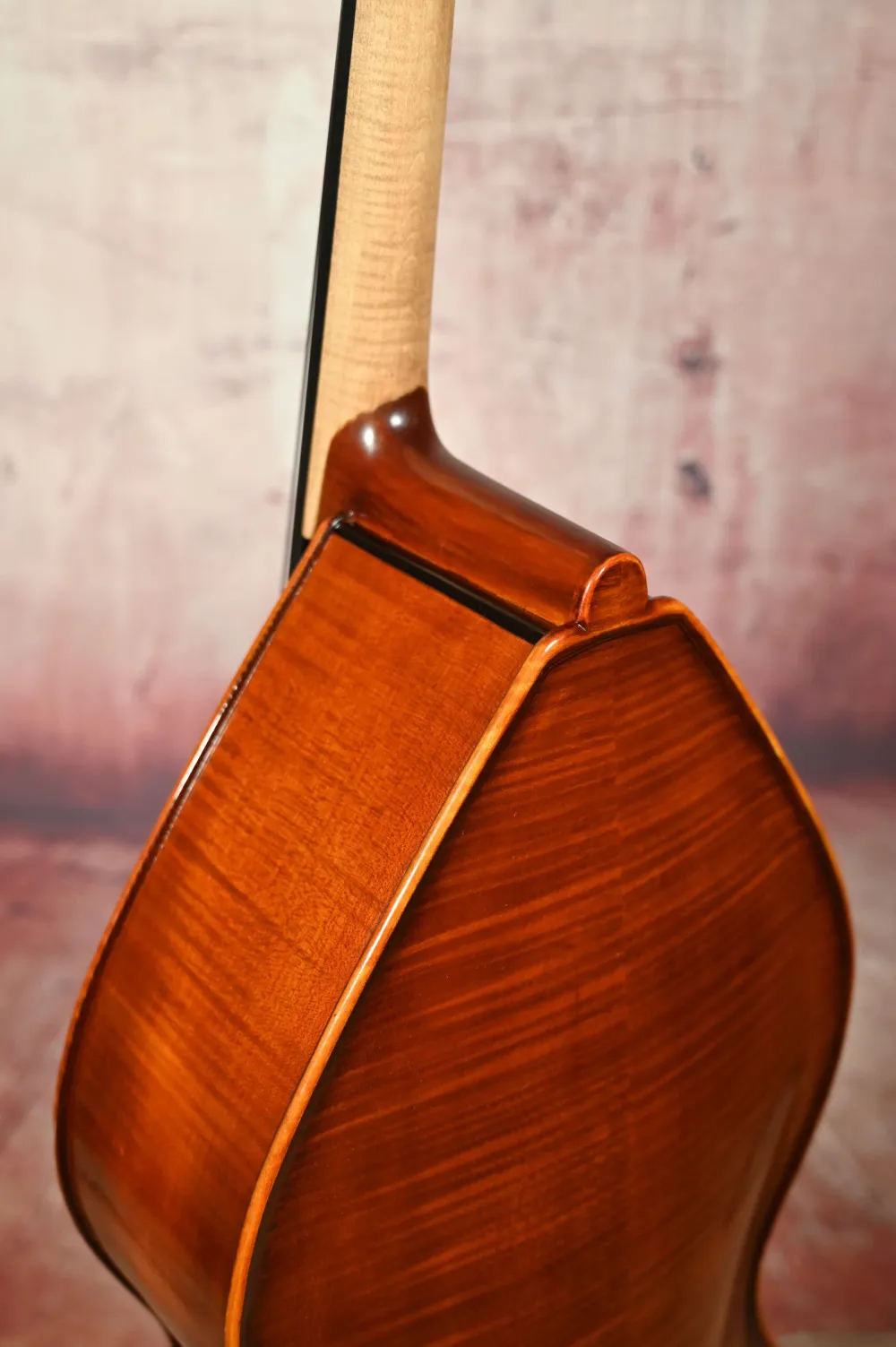 Reghino Birnenform Mini Bass 1/16 Kontrabass - Halsansatzansicht