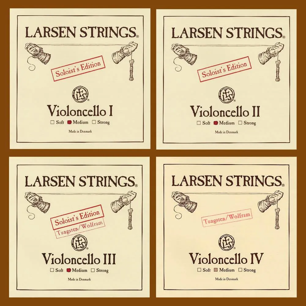 LARSEN Soloist und Original 4/4 Cello (Violoncello) Saiten Satz Kombination - Medium