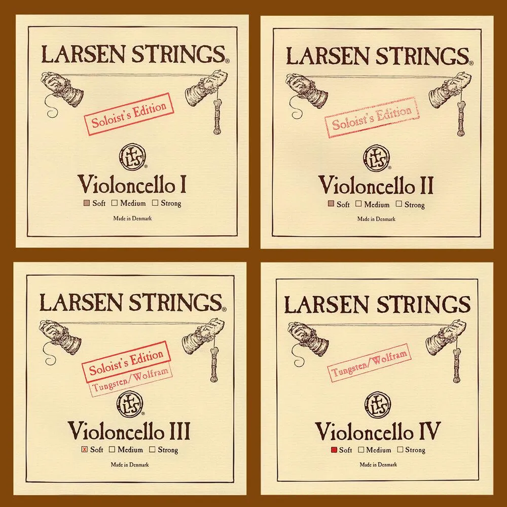 LARSEN Soloist und Original 4/4 Cello (Violoncello) Saiten Satz Kombination - Soft