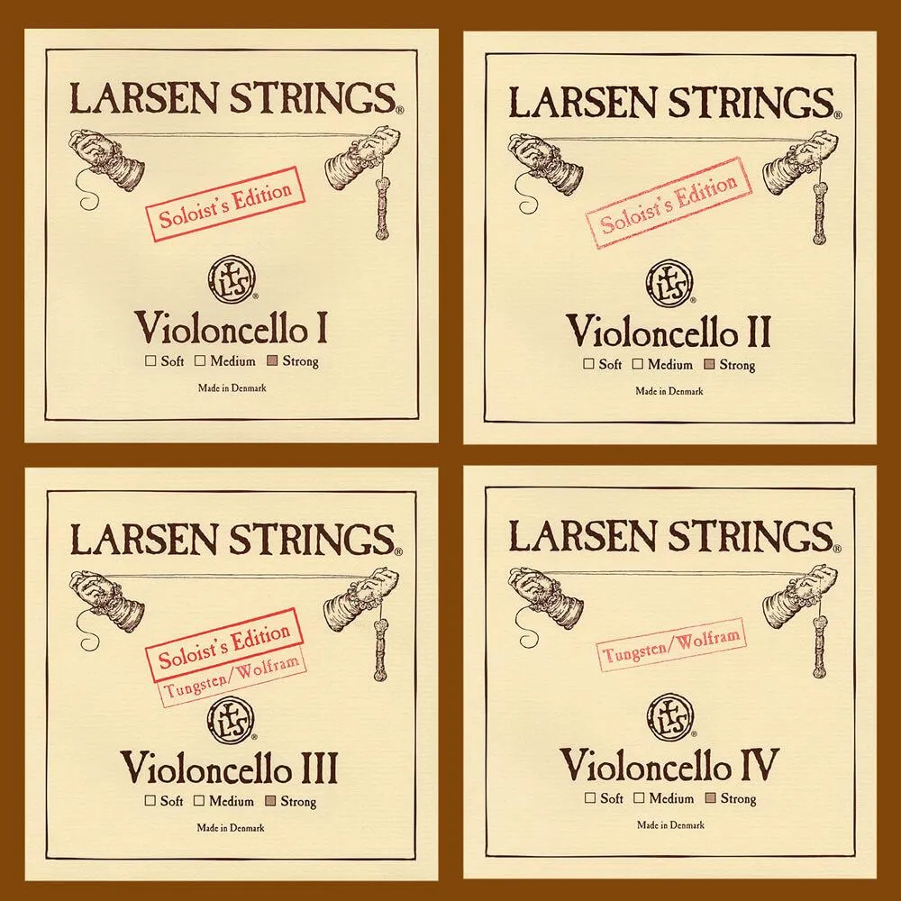 LARSEN Soloist und Original 4/4 Cello (Violoncello) Saiten Satz Kombination - Strong