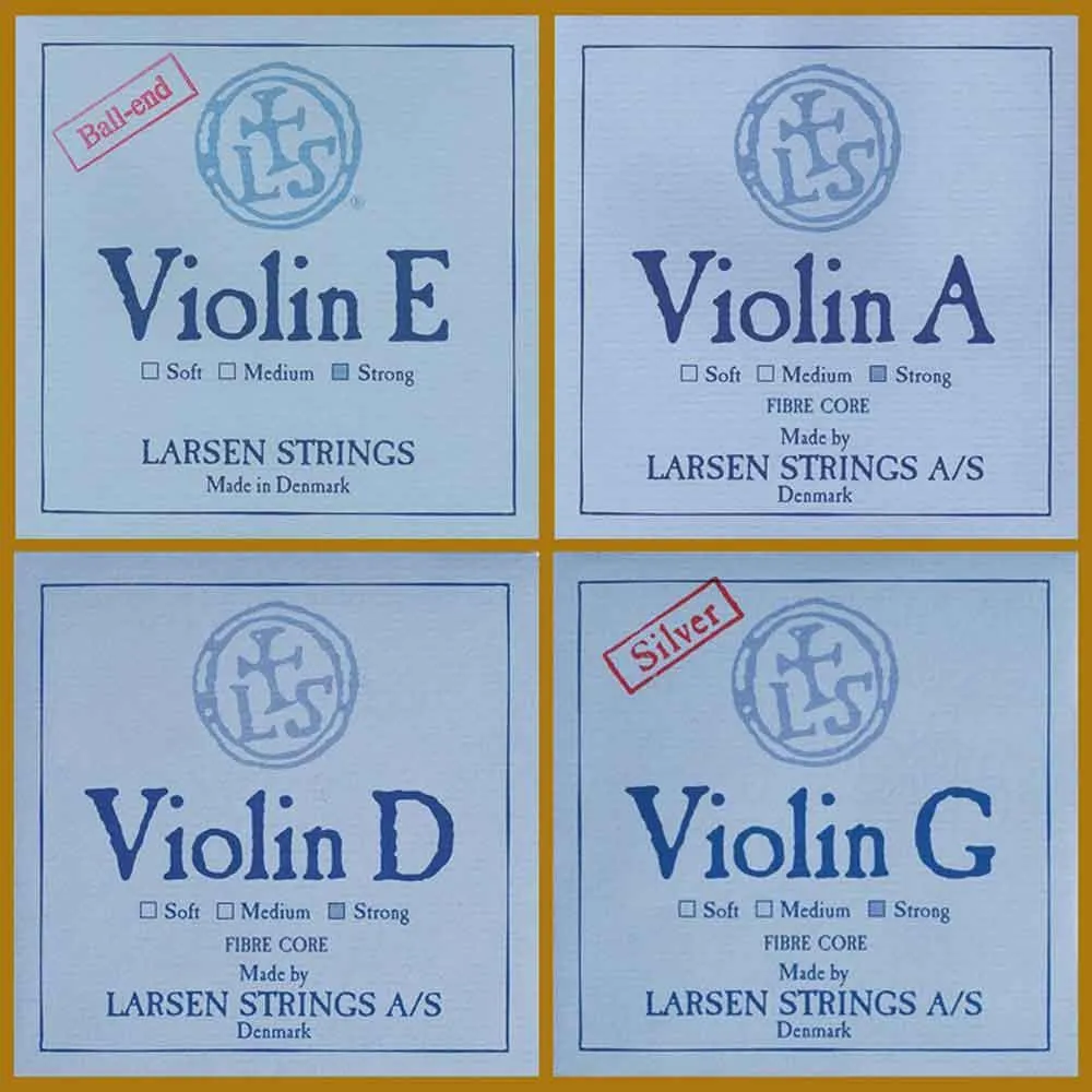 Larsen Original 4/4 Geige (Violine) Saiten SATZ, E-Kugel, Stärke Strong_Satzansicht