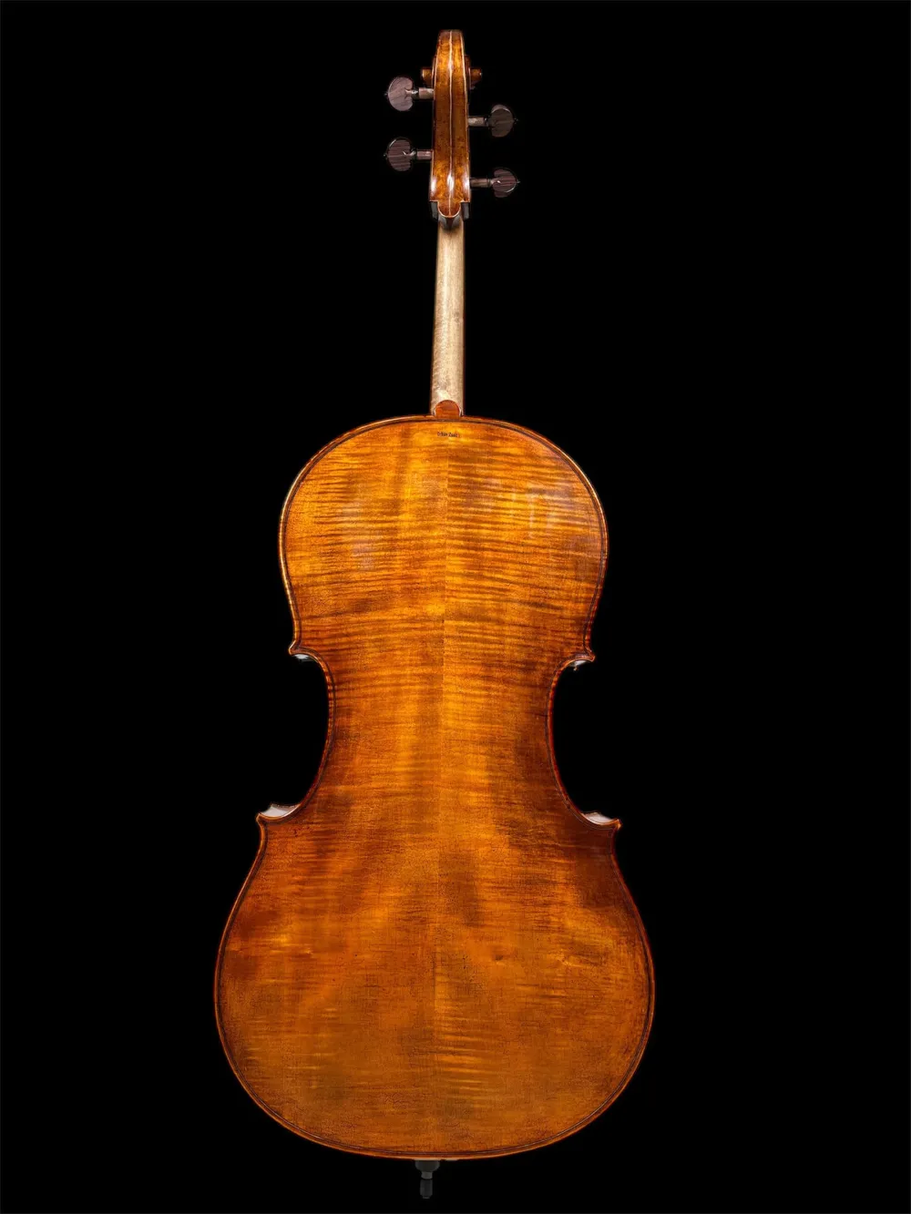 Orbán Zsolt Barock Cello 4/4 gebaut 2023 nach Stradivarius Davidov 1712 - Rückansicht