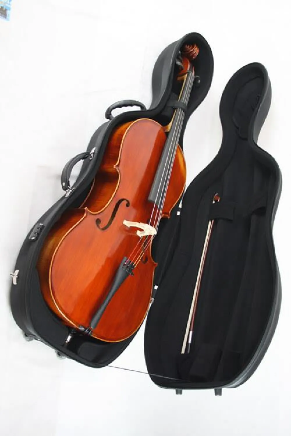 Petz Fiberglas-Composite Celloetui 4/4 in blau mit Rollen und Rucksacksystem - 6