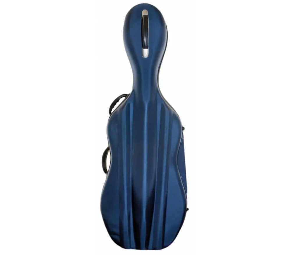 Petz Fiberglas-Composite Celloetui 4/4 in blau mit Rollen und Rucksacksystem - 1