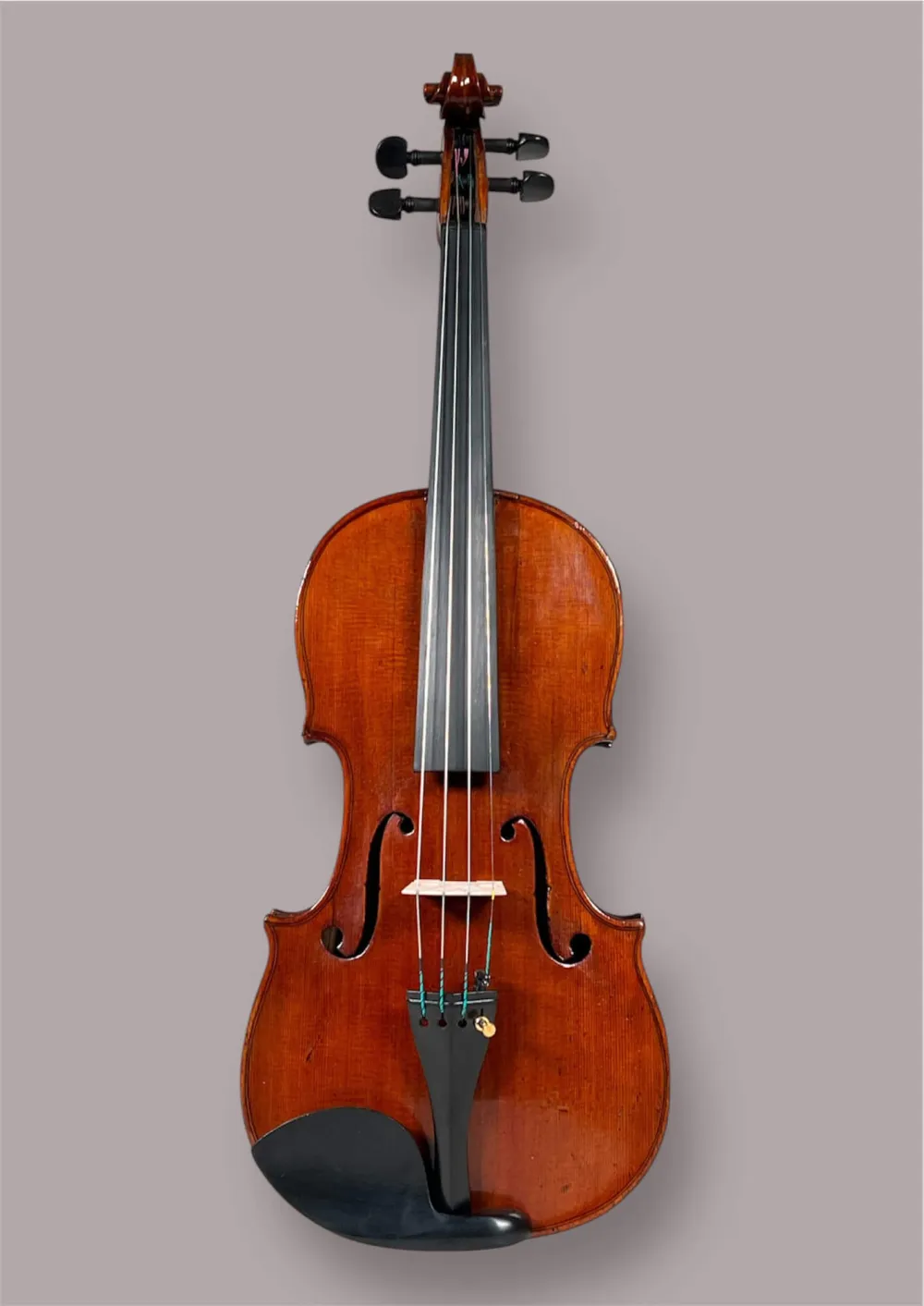 Restaurierte 4/4 Violine ca. 1900 mit Evah Pirazzi Saiten und Ebenholz-Setup - Vorderansicht
