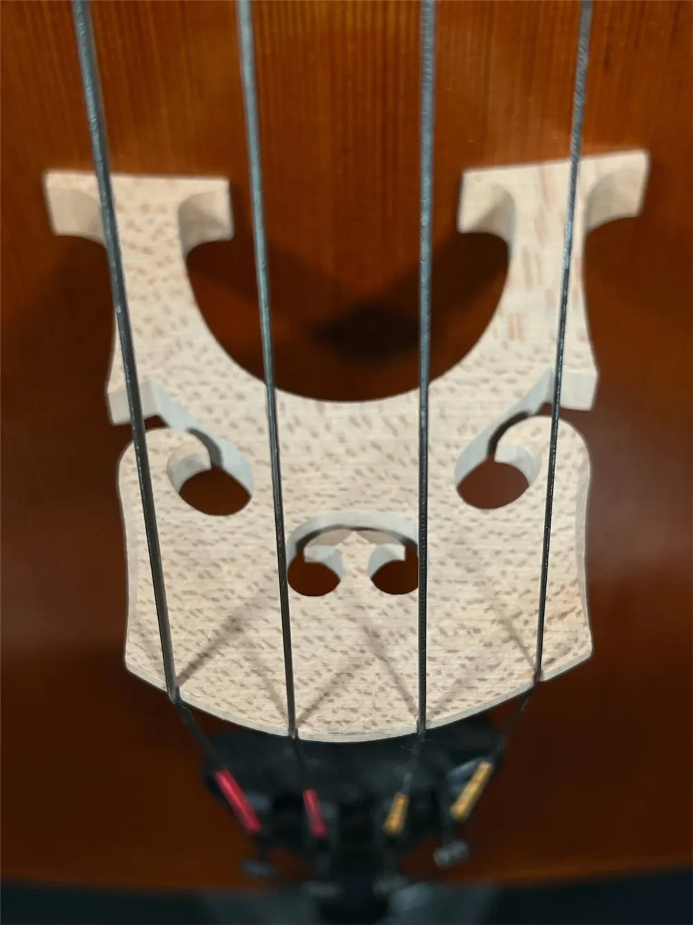 Vultur Calin 4/4 Cello nach Montagnana Sleeping Beauty Modell Baujahr 2018 - Stegansicht